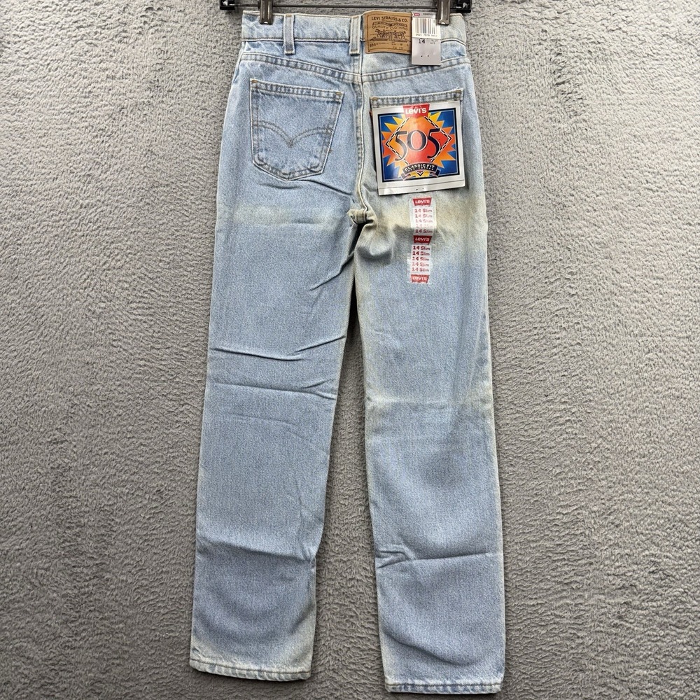 USA Levis Student 505 Orange Tab Faded Jeans 14 Boys 25x27 Western School